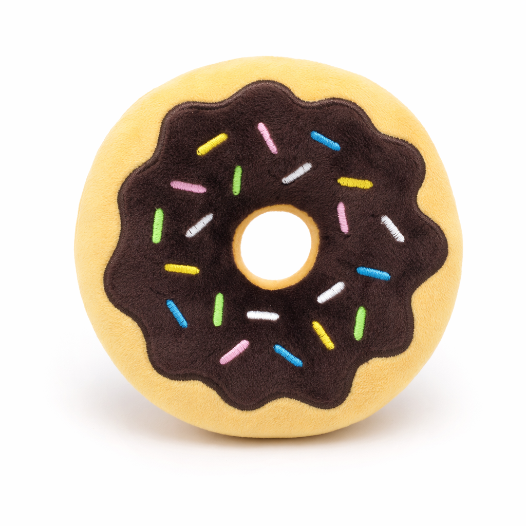 Bite-Resistant Donut Plush Dog Toy Chocolate