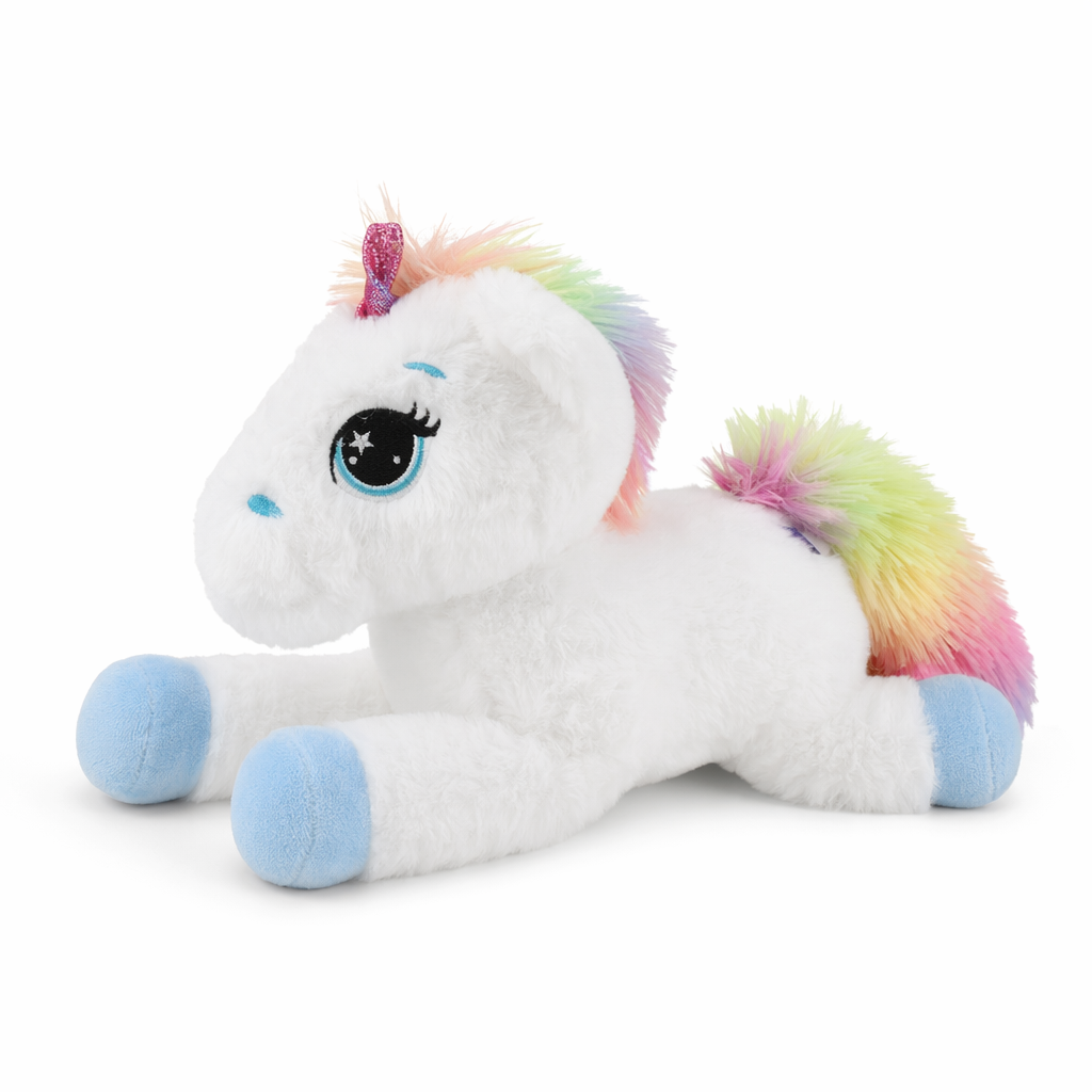 Rainbow Unicorn Plushie: Cute, Soft, Gift White