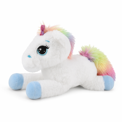 Rainbow Unicorn Plushie: Cute, Soft, Gift White