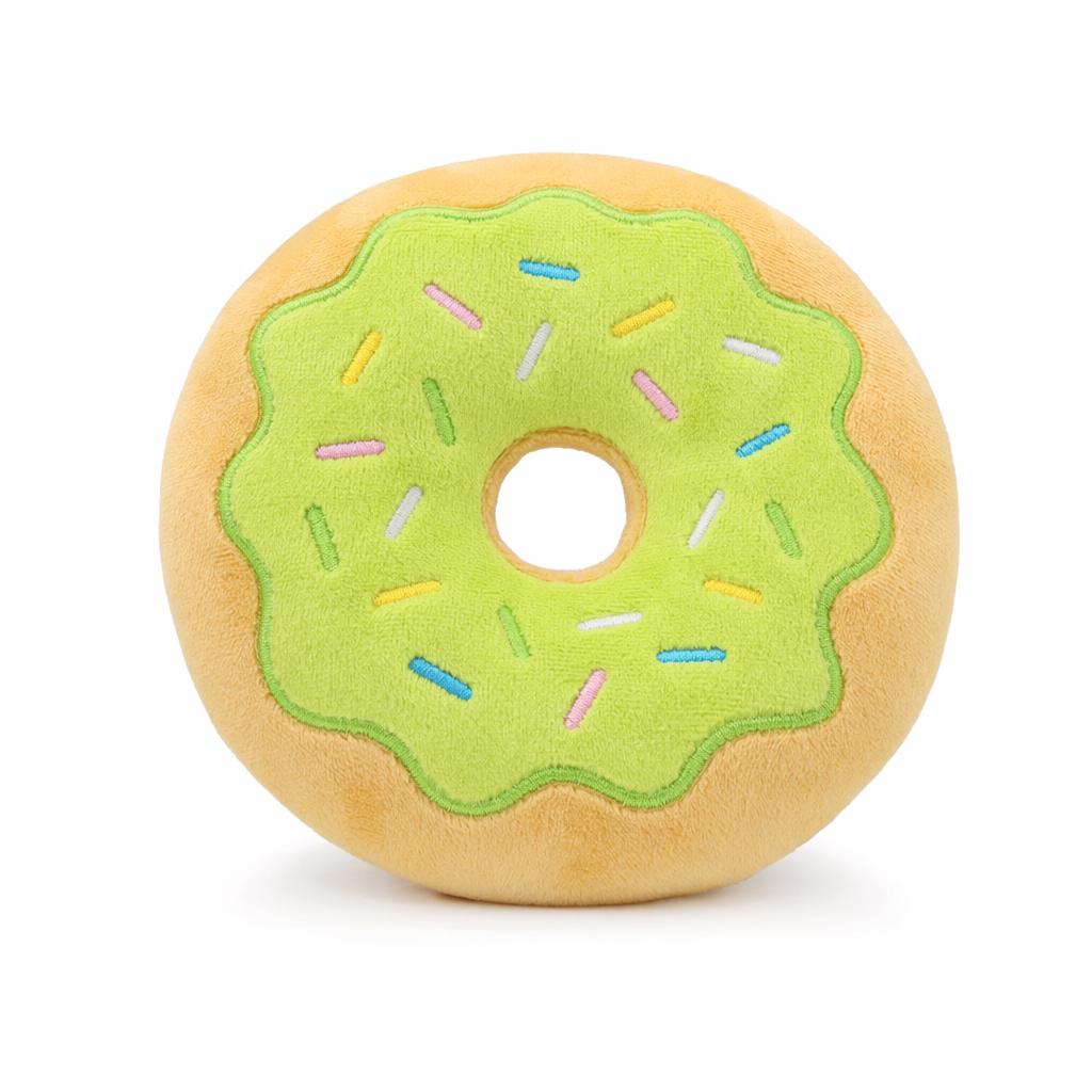 Bite-Resistant Donut Plush Dog Toy Green