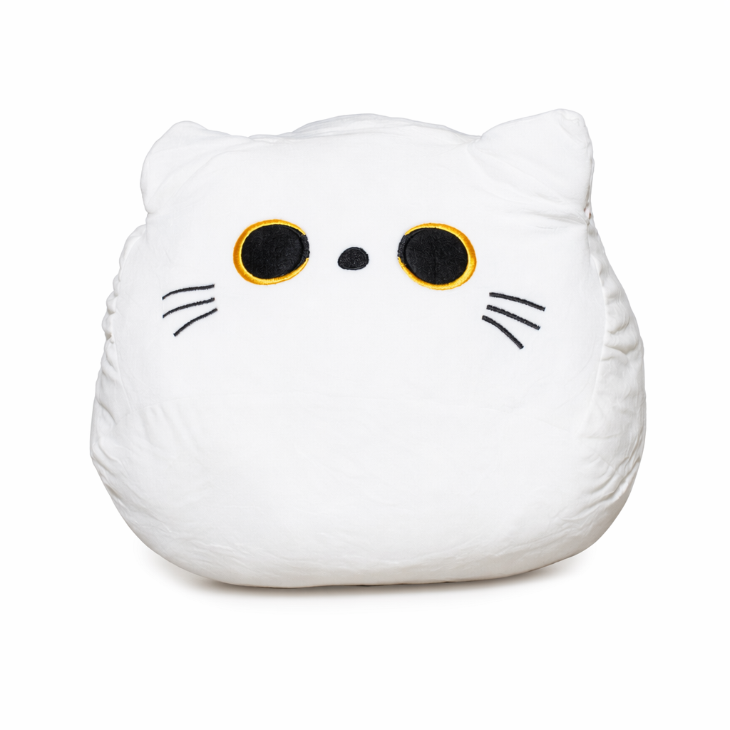 Pearl - Cute Cat Head Plush (White) 30cm