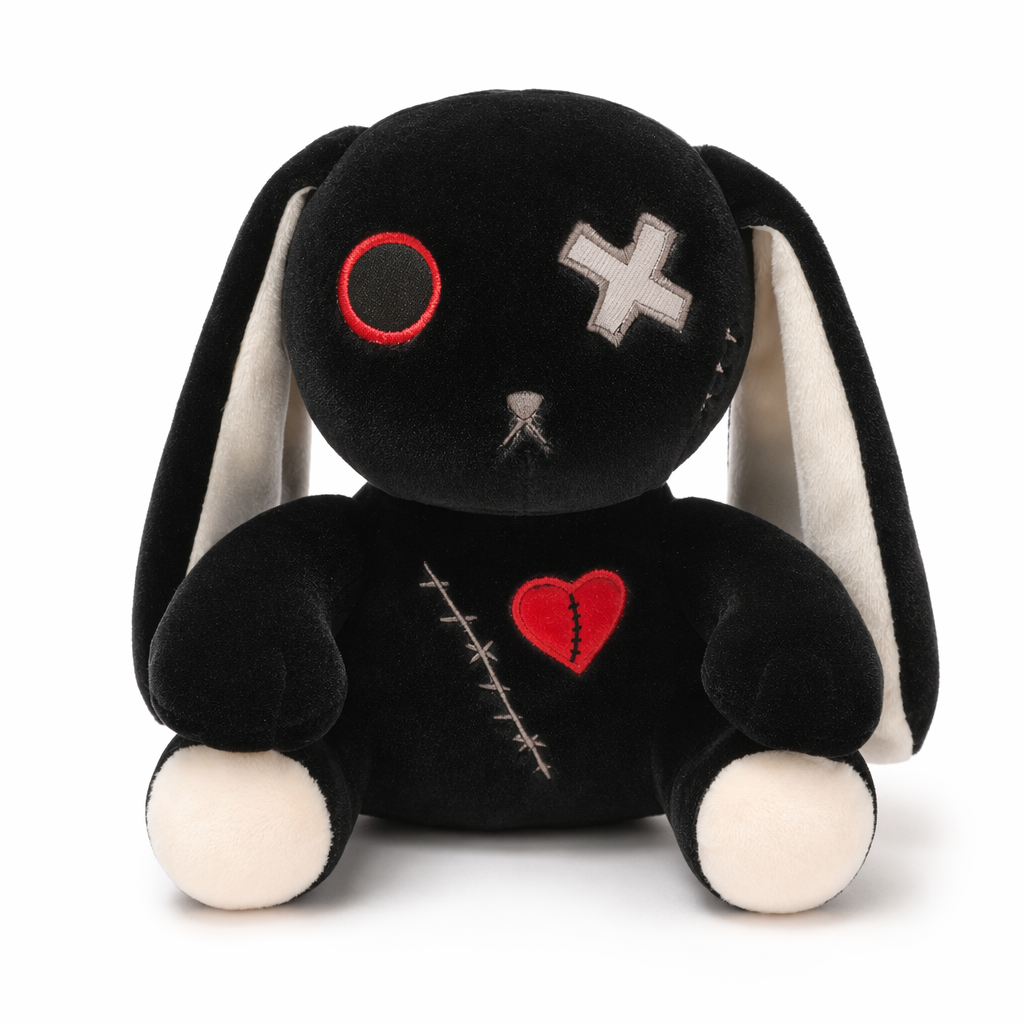 Madelyn - Dark Punk Rabbit Plush Toy black