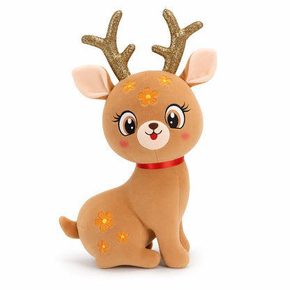 Christmas Sika Deer Plush Toy: izable, Cute, Soft, Stuffed Brown