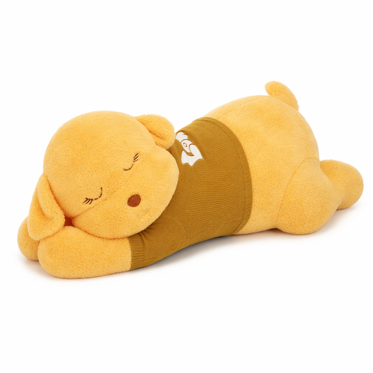 Giant Dog Plush Long Pillow Yellow