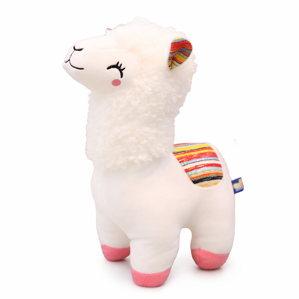 Smiling White Llama Plush Toys White