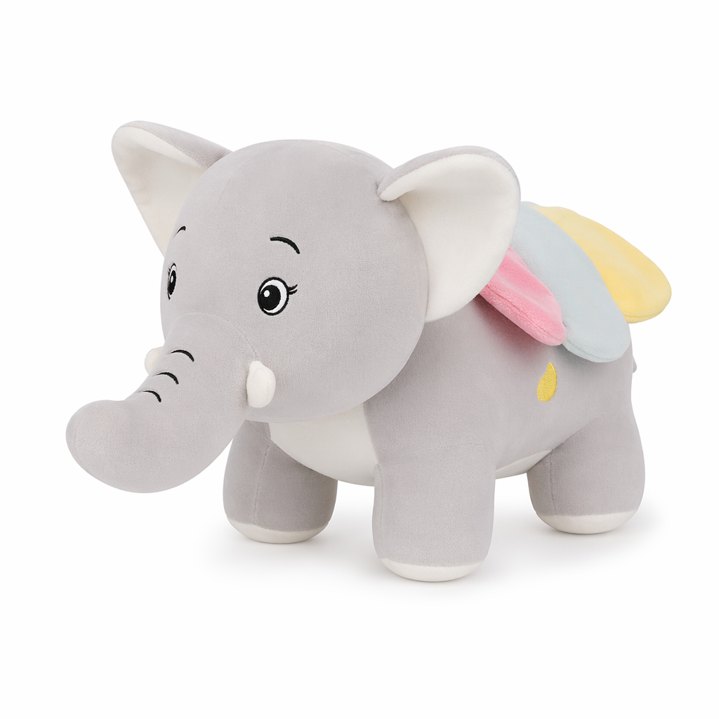 Soft Squishy Elephant Plush Toy Gray