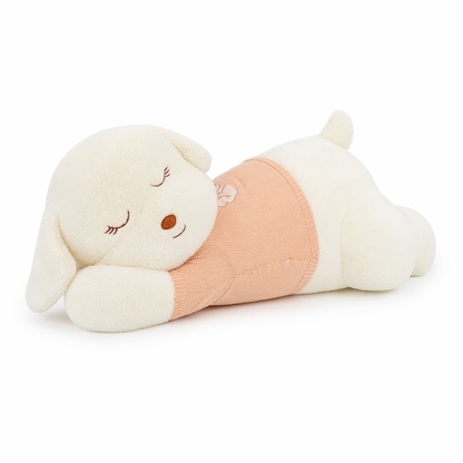 Giant Dog Plush Long Pillow White
