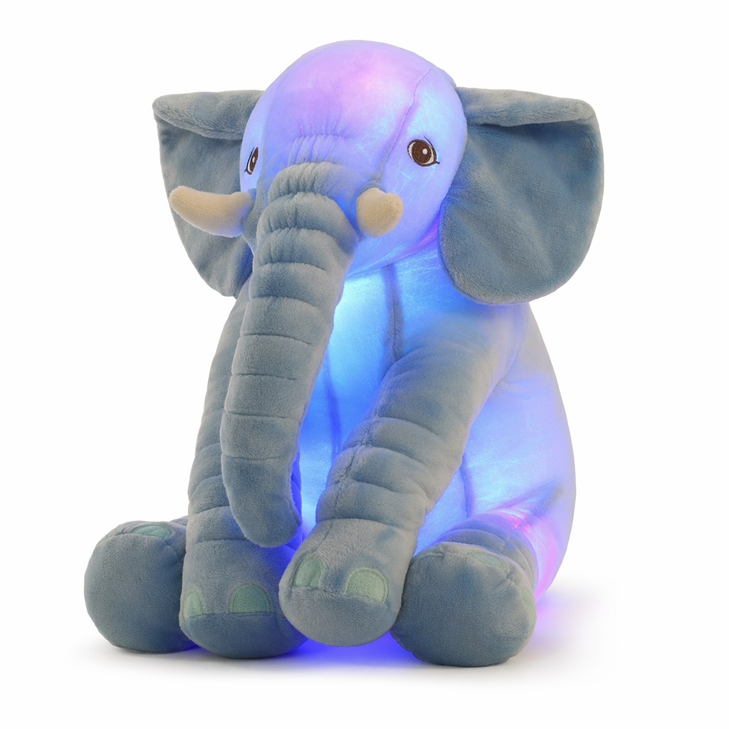 Colorful LED Elephant Stuffed Toy Gray