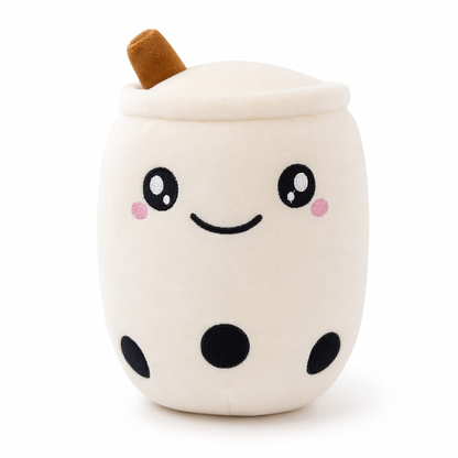 24cm Kawaii Milk Boba Tea Plush White