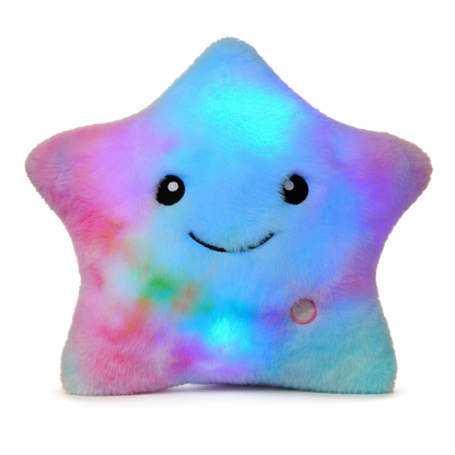 Colorful Glowing LED Star Pillow Blue