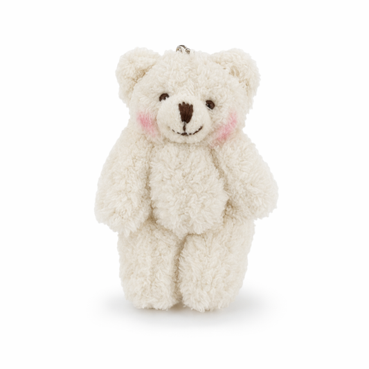 Affordable  Plush Teddy Keychain White