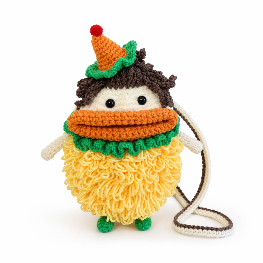 Cartoon Hand-woven Crossbody Bag 1