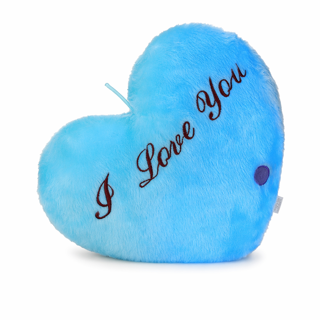Glowing Heart-Shape Luminous Pillow: Valentine's Gift Blue