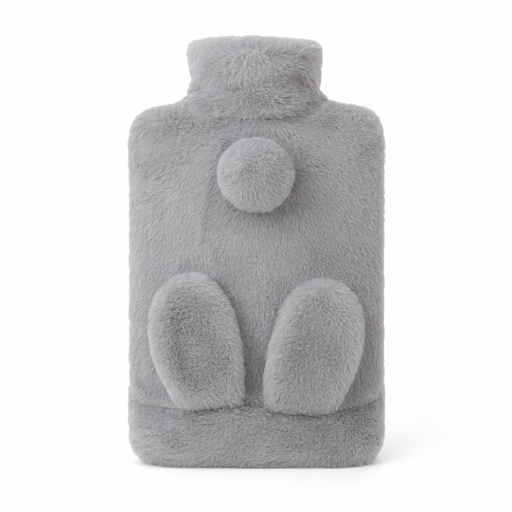 Cozy White Bear Hot Water Bottle Light Grey