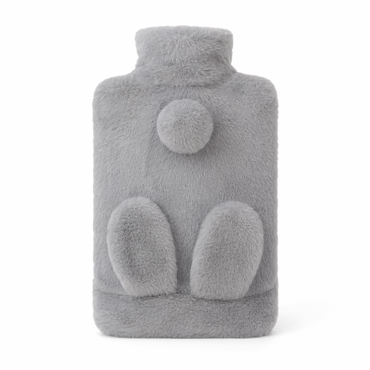 Cozy White Bear Hot Water Bottle Light Grey