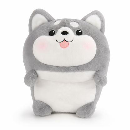 Husky Plush Throw Pillow Toy Gray