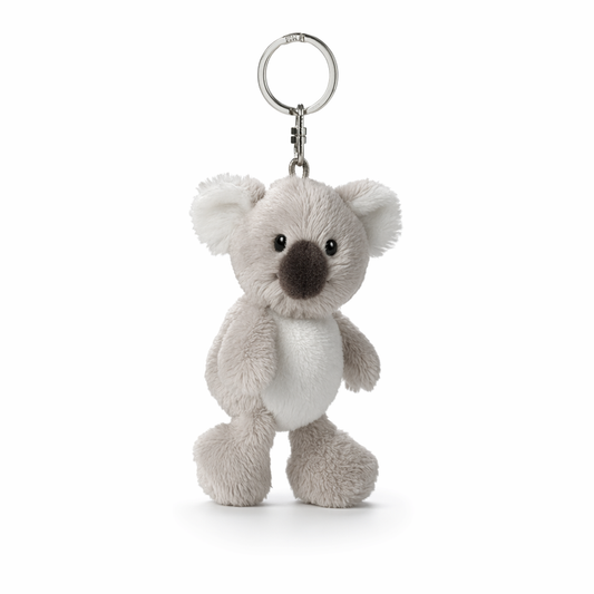 Adorable Stuffed Koala Bear Keychain Gray