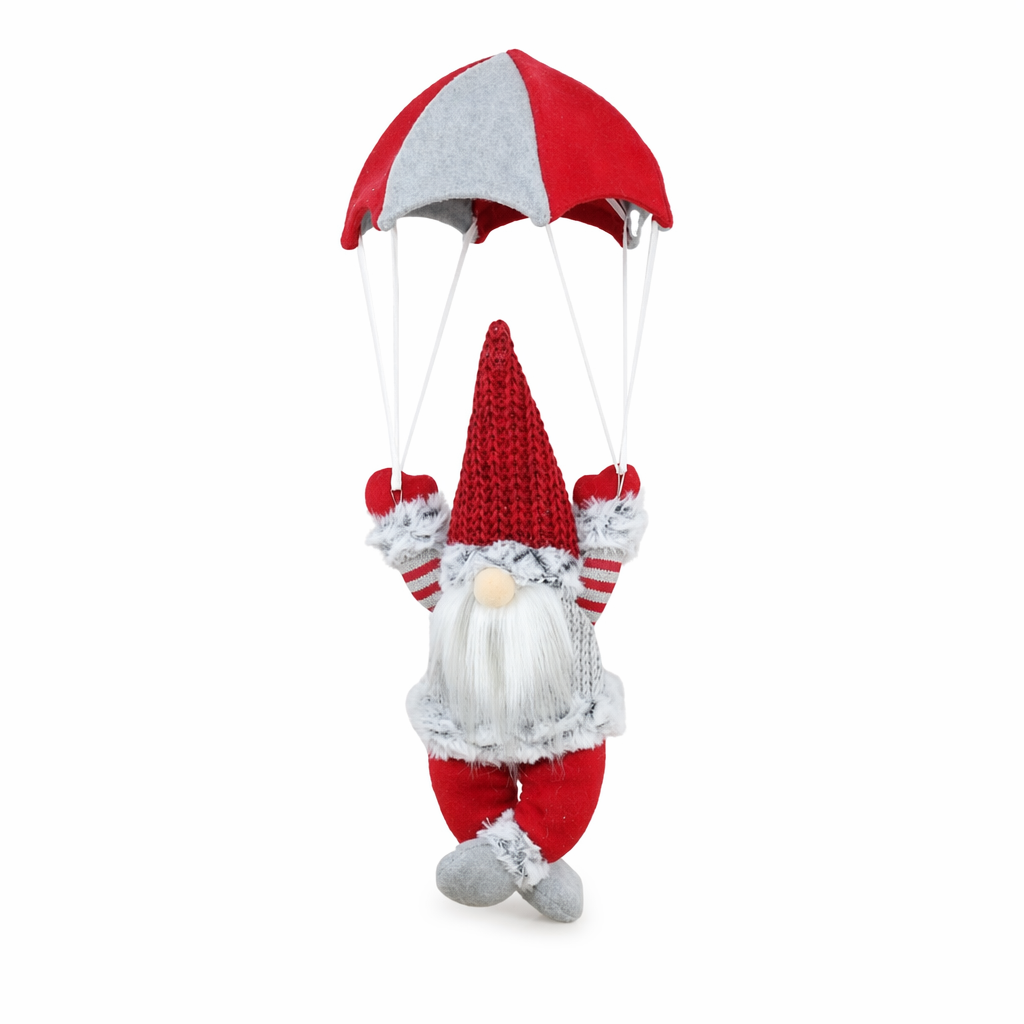 Cheerful Santa Gnome Plush Doll Gray