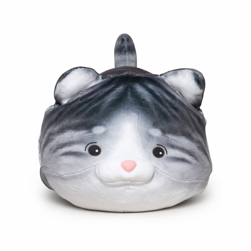 Whiskers - Bestselling Cat Plush Pillow (Grey) 30cm