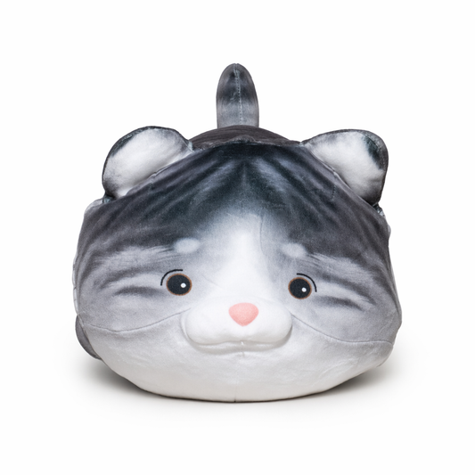 Whiskers - Bestselling Cat Plush Pillow (Grey) 30cm
