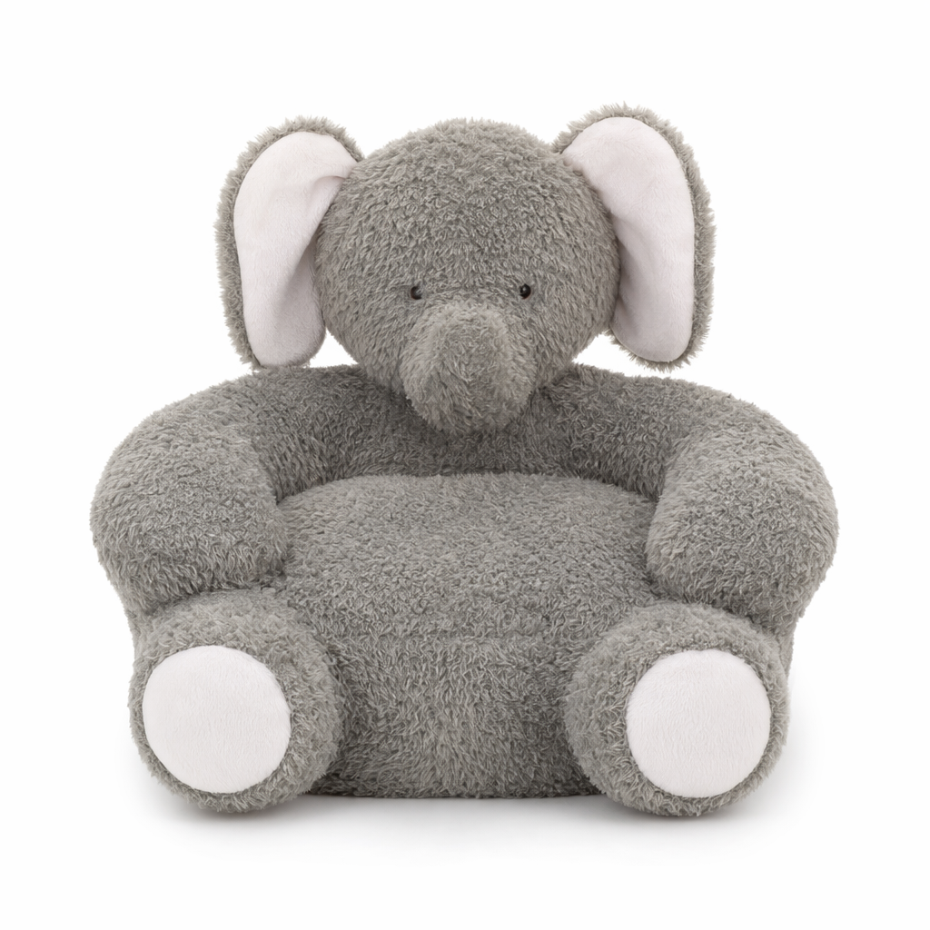 Plush Elephant Kids Sofa Chair: Adorable, Stuffed Animal Seat 1