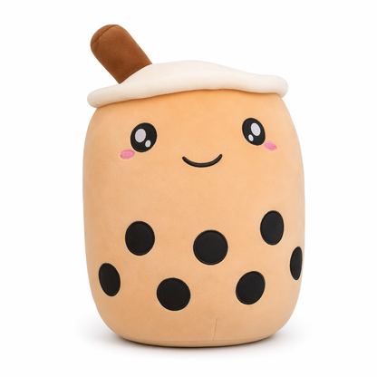 24cm Kawaii Milk Boba Tea Plush Beige