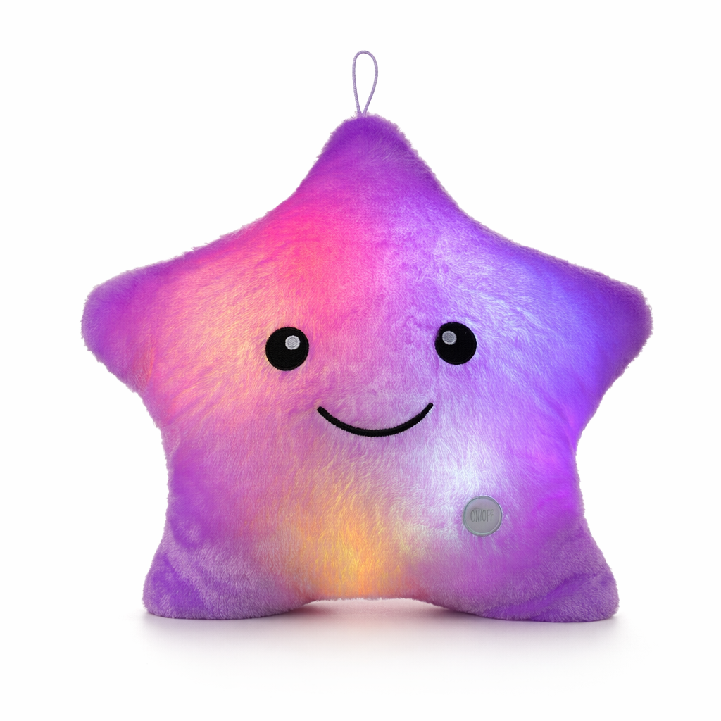 Colorful Glowing LED Star Pillow Purple