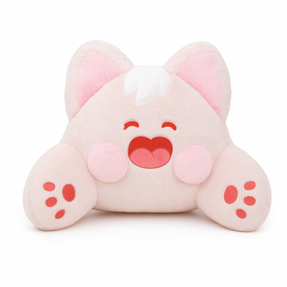 Cartoon Cat Plush: Adorable Decorative Home Pillow Pink
