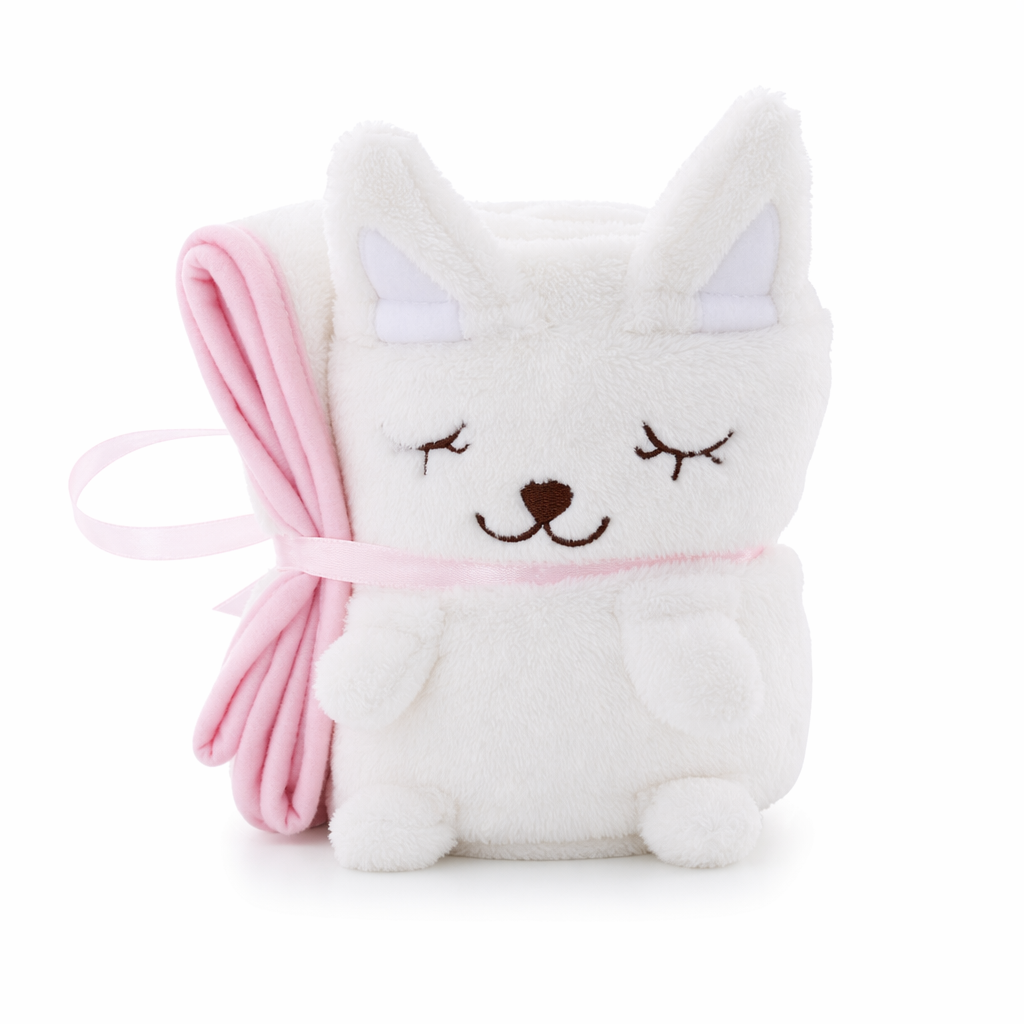 Adorable Polybag Animal Designs Blanket White