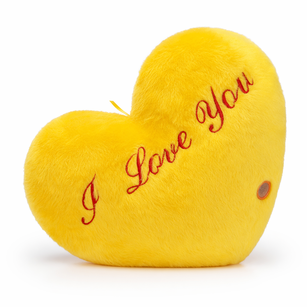 Glowing Heart-Shape Luminous Pillow: Valentine's Gift Yellow