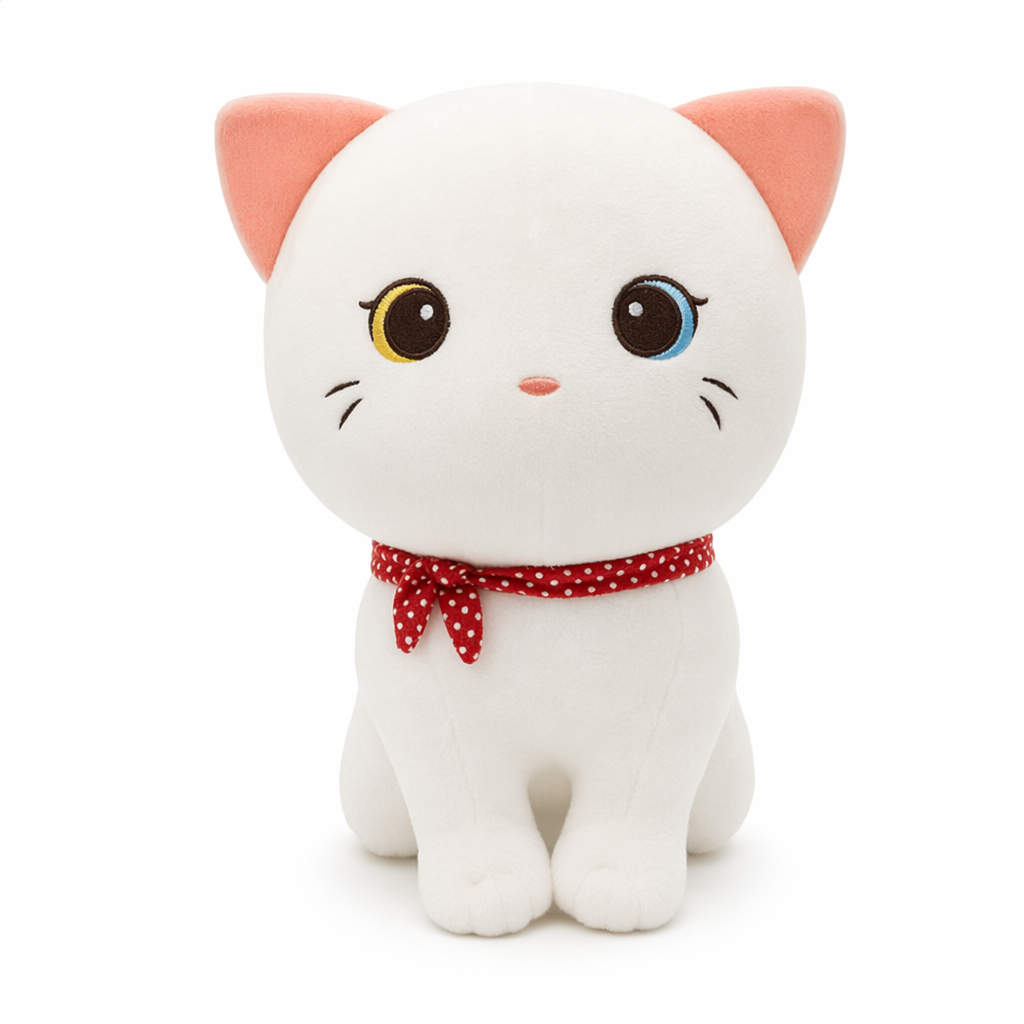 24cm Squishy Kawaii Cat Plush Toy White