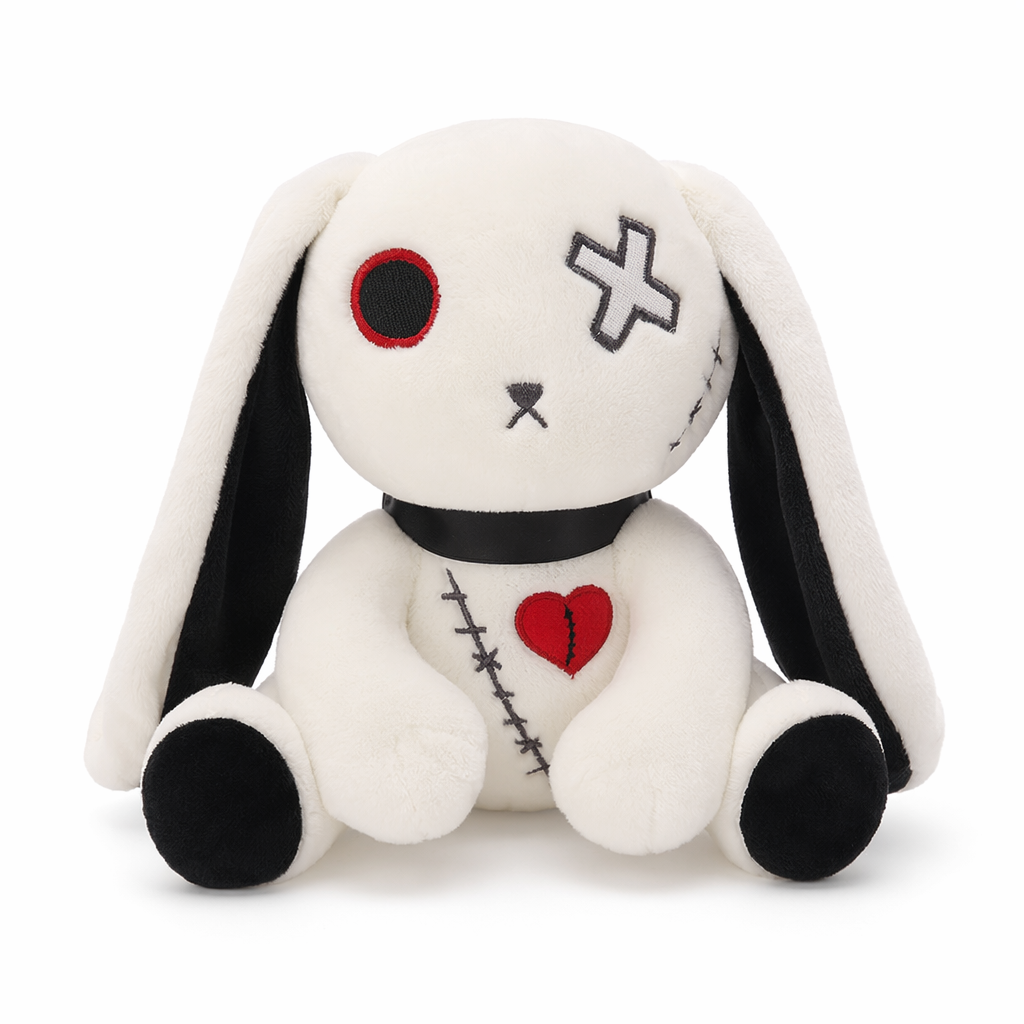 Madelyn - Dark Punk Rabbit Plush Toy White