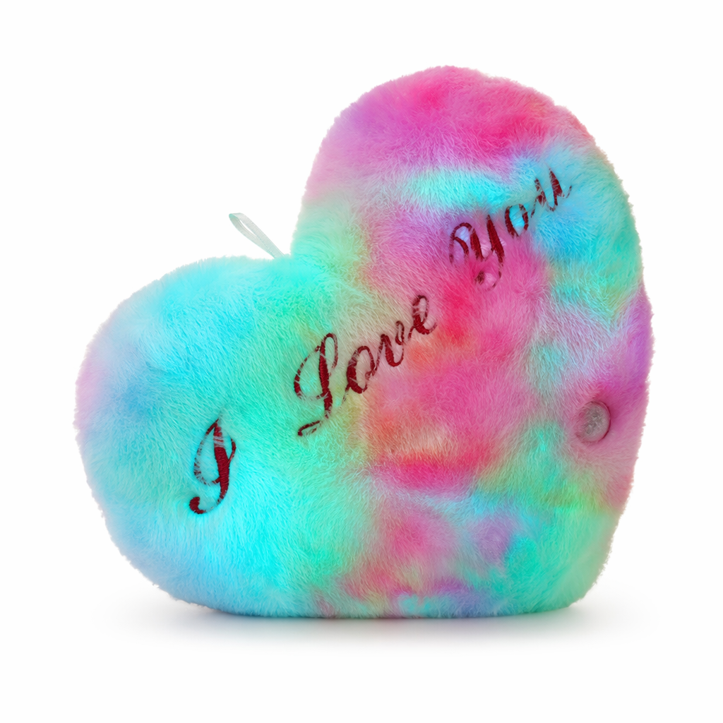 Glowing Heart-Shape Luminous Pillow: Valentine's Gift Rainbow