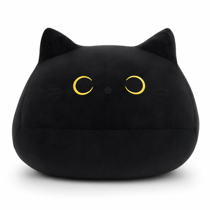 Adam - Soft Cat Plush Pillow Toy Black