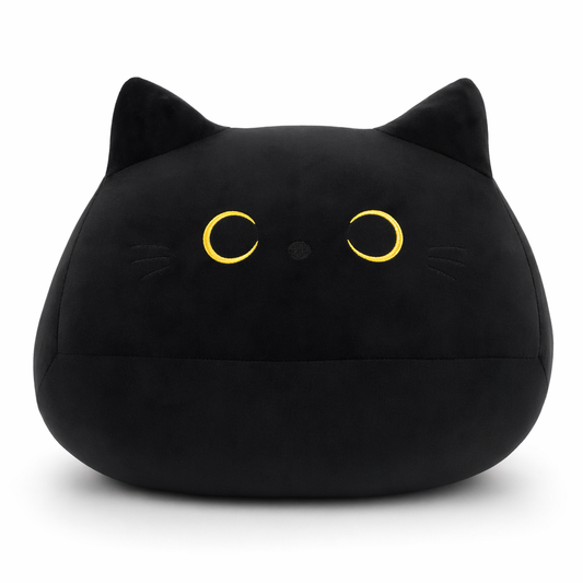 Adam - Soft Cat Plush Pillow Toy Black