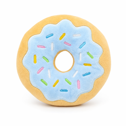 Bite-Resistant Donut Plush Dog Toy Blue