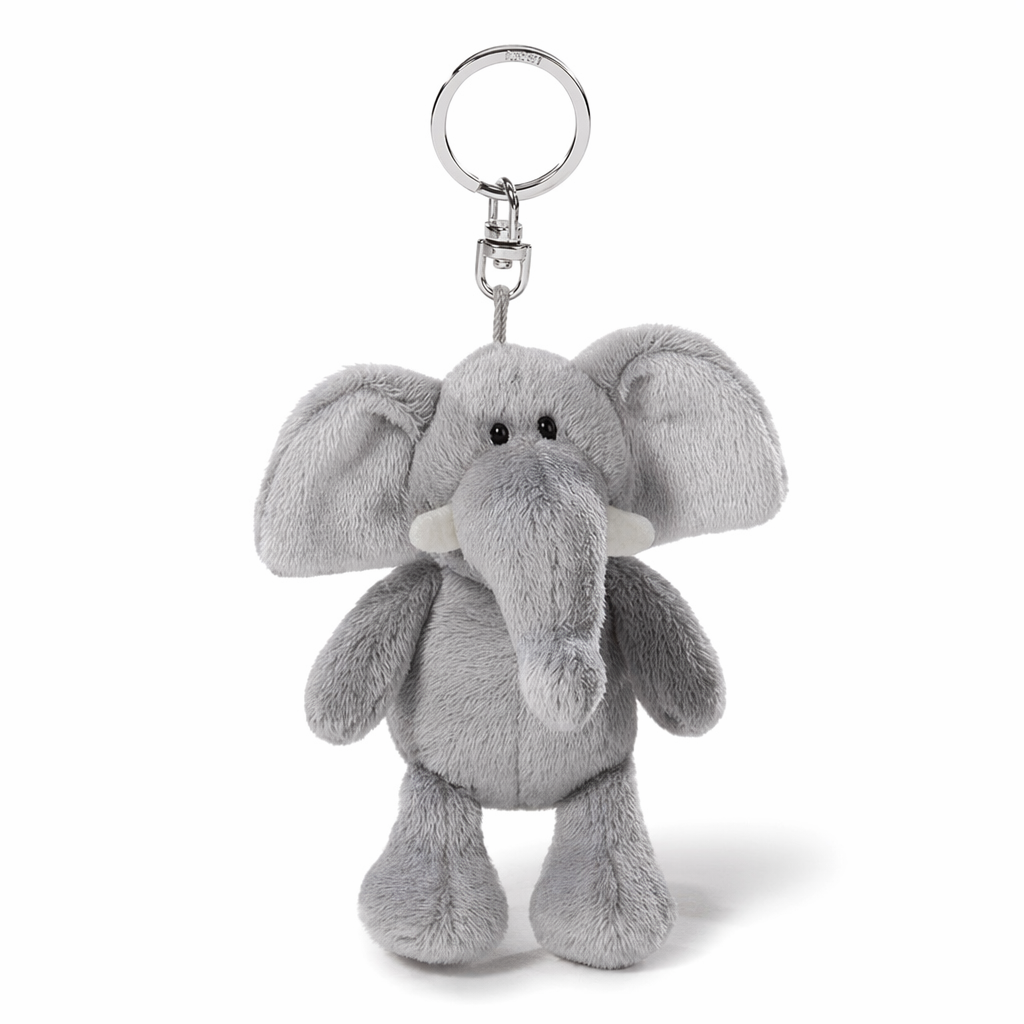 Adorable Plush Elephant Keychain Toy Gray
