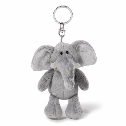 Adorable Plush Elephant Keychain Toy Gray