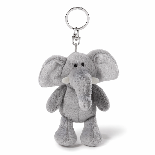 Adorable Plush Elephant Keychain Toy Gray