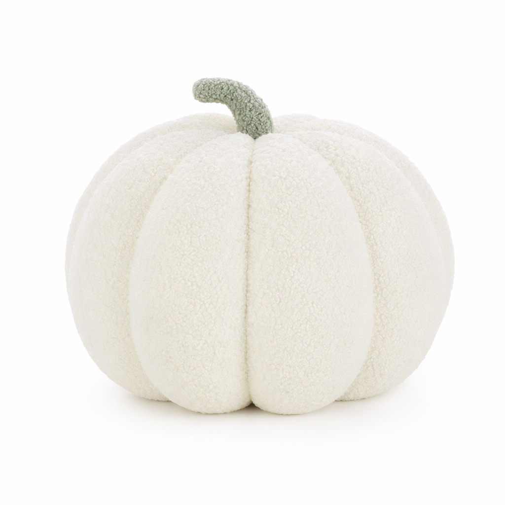 Cozy, Cute 3D Pumpkin Throw White