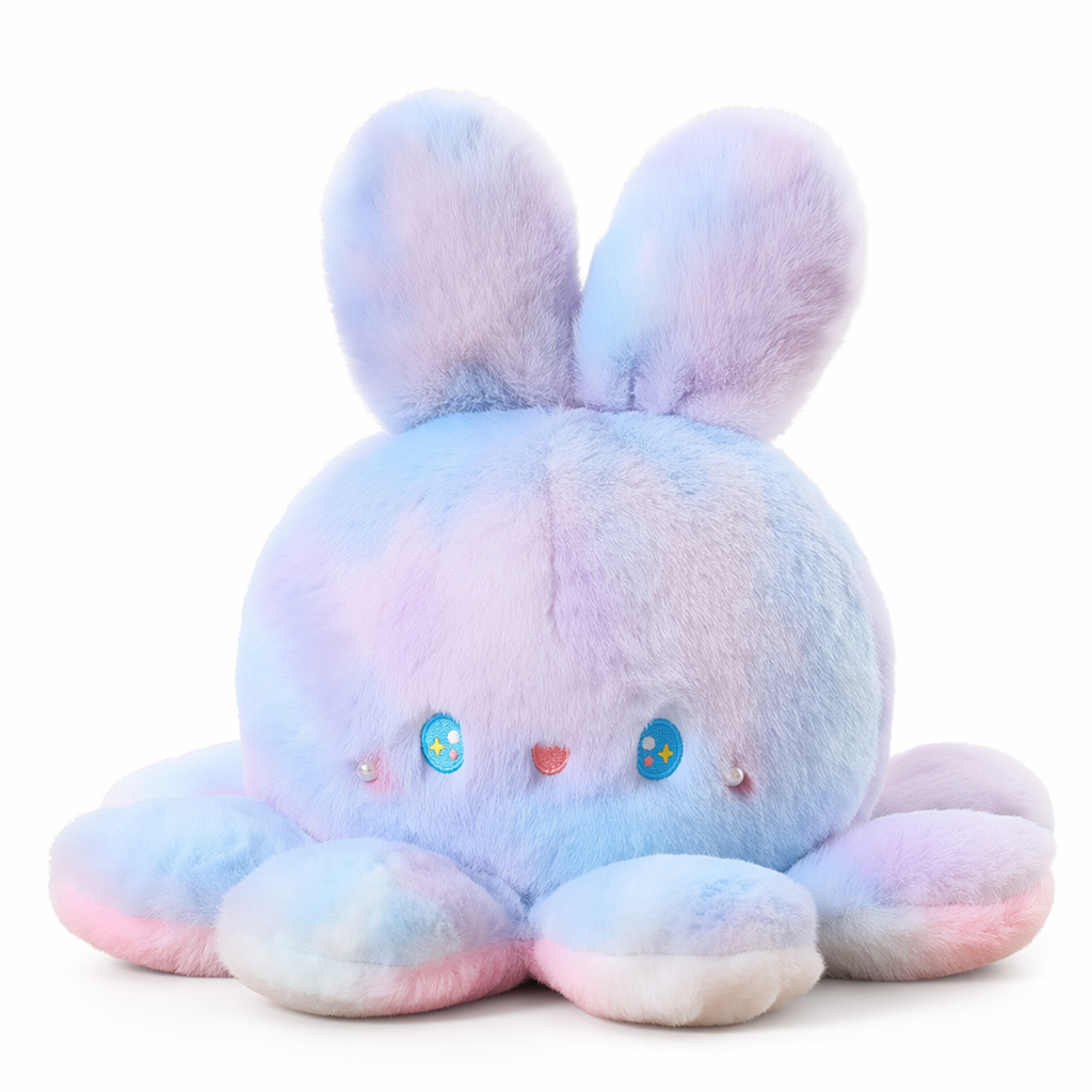 Leilani - Adorable Reversible Bunny Plush Toy Blue