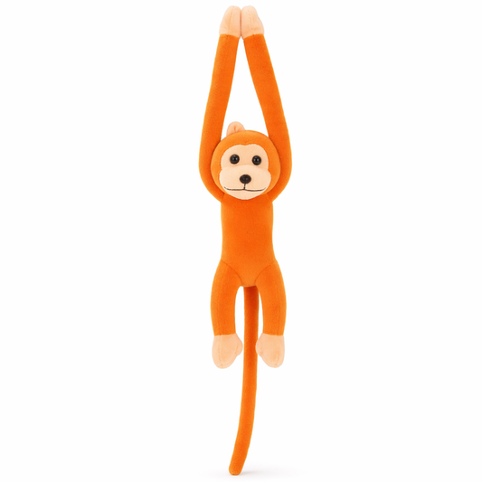 Voice-Activated 60cm Monkey Plush: Perfect Baby Gift Orange