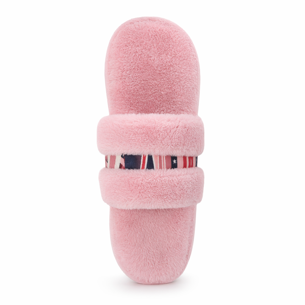Plush Faux Fur Open Toe Sandals: Luxuriously Cozy Women's Slides Pink