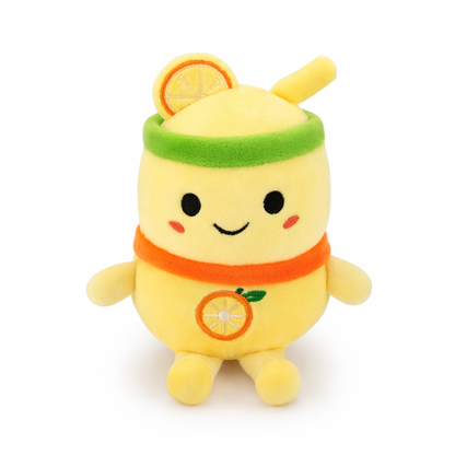 Chloe - Fruit Milk Tea Cup Plush Keychain: A Cute Boba Charm Yellow