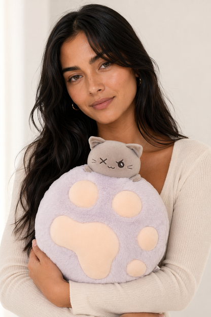 Samuel - Soft 2-in-1 Cat Plush Set Purple