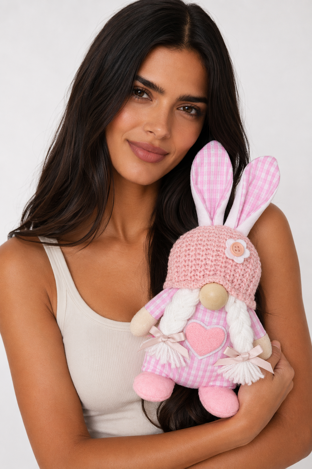 Easter Plush Gnome Bunny Rabbit Pink