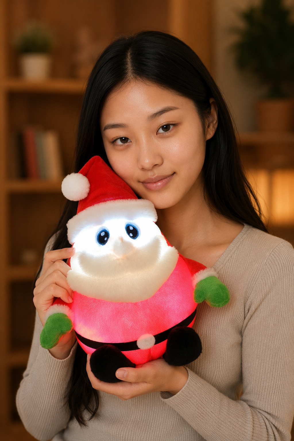 Glowing Santa Claus Plush Toy Only Light