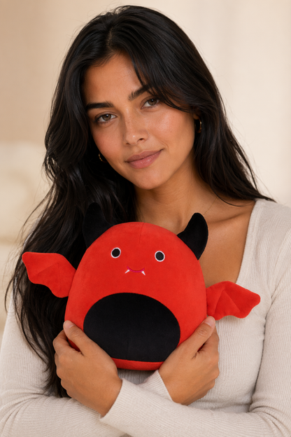 Halloween-themed Plush Bat Pillow for Kids Red