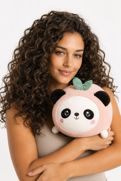 Leah - Pink Peach Panda Plush Pink