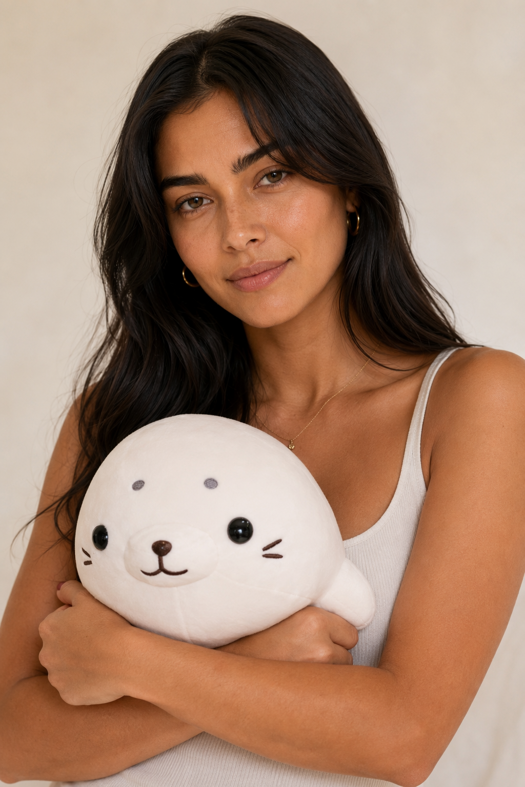 Baby Sea Lion Sleeping Pillow White